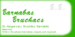 barnabas bruchacs business card