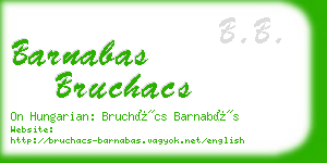 barnabas bruchacs business card
